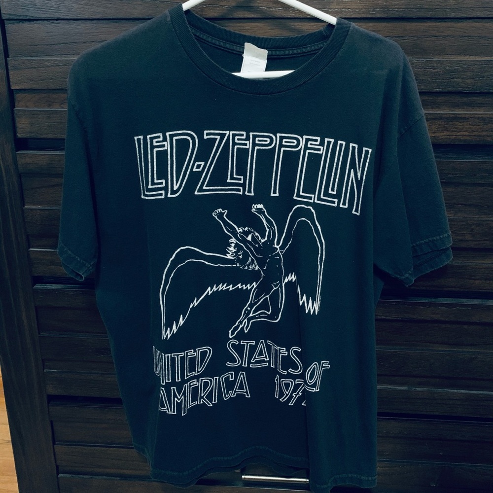 Led Zeppelin 1977 Black T shirt Size L